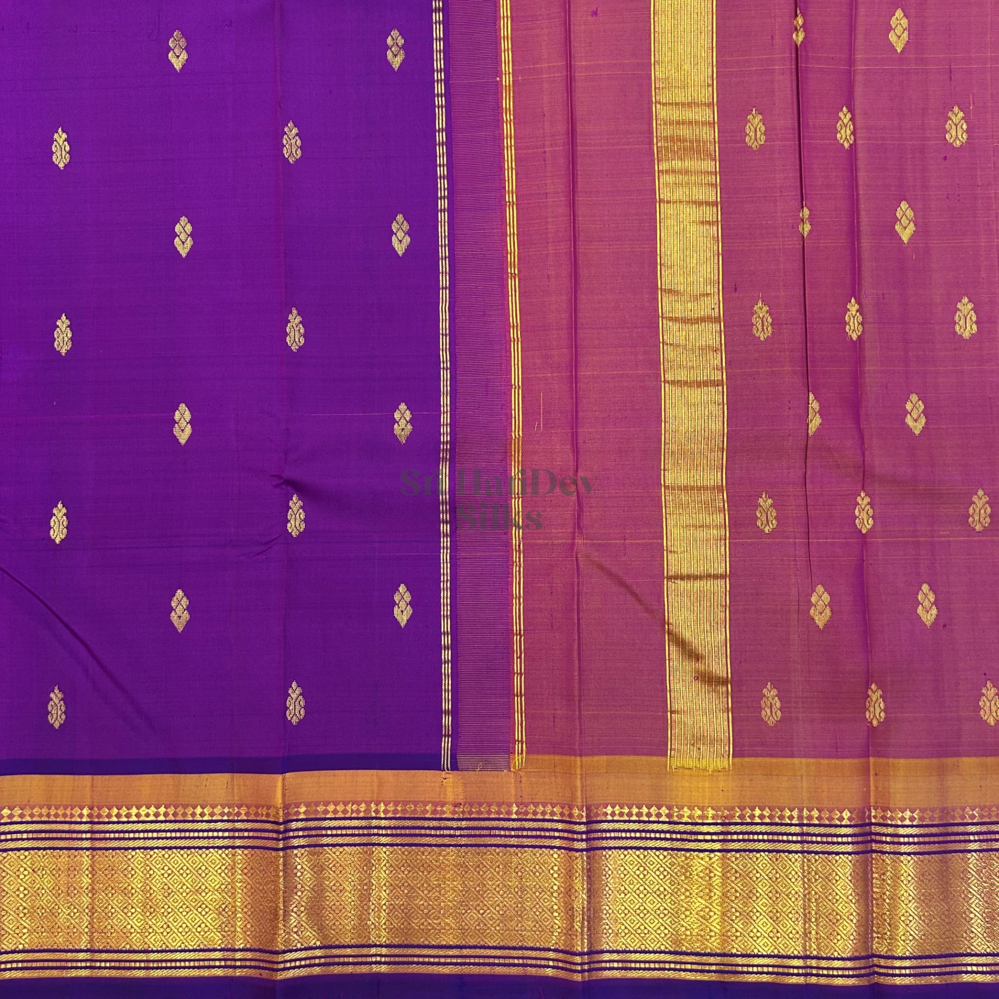SHS8771 Kanchipuram OneSide Border Saree