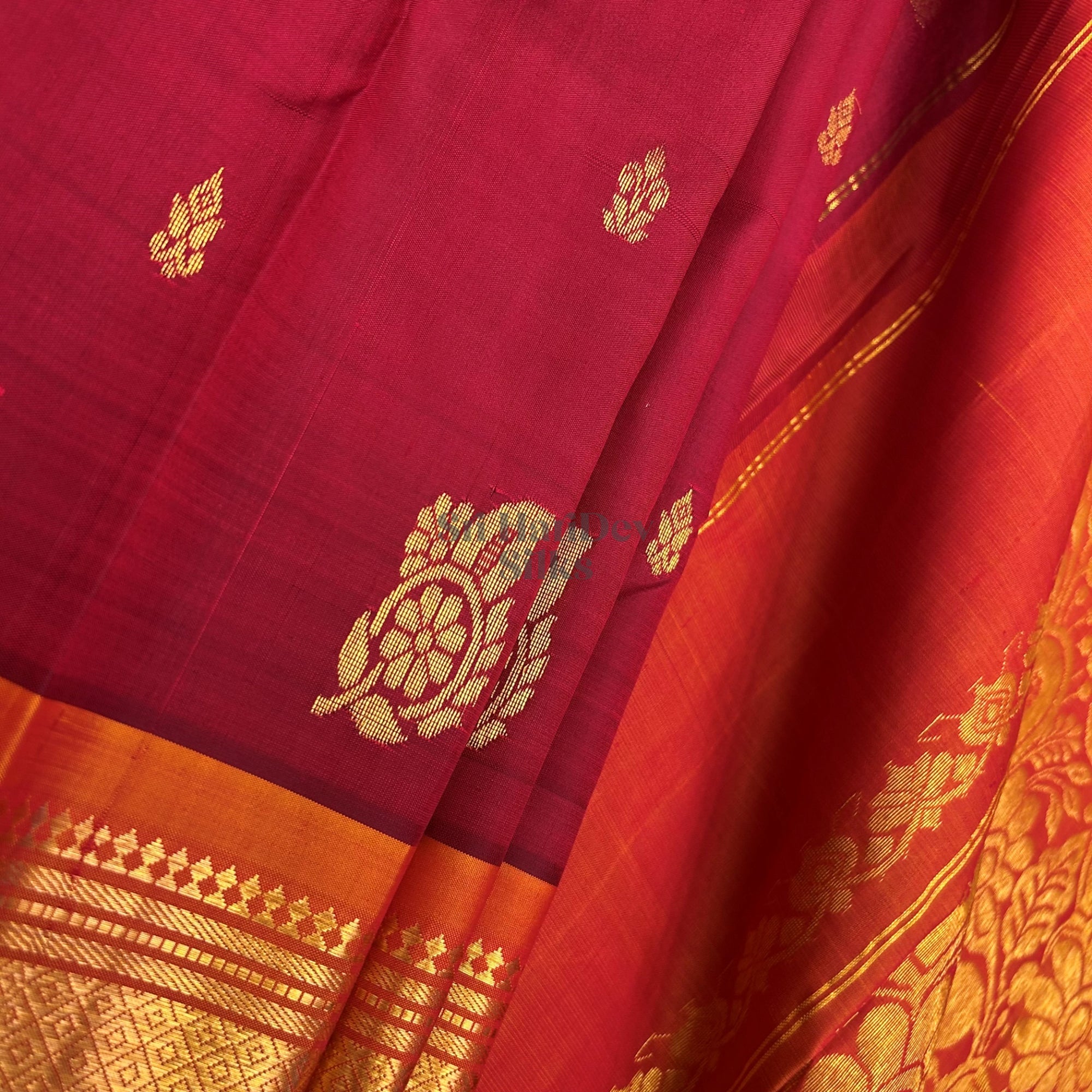 SHS8773 Kanchipuram OneSide Border Saree