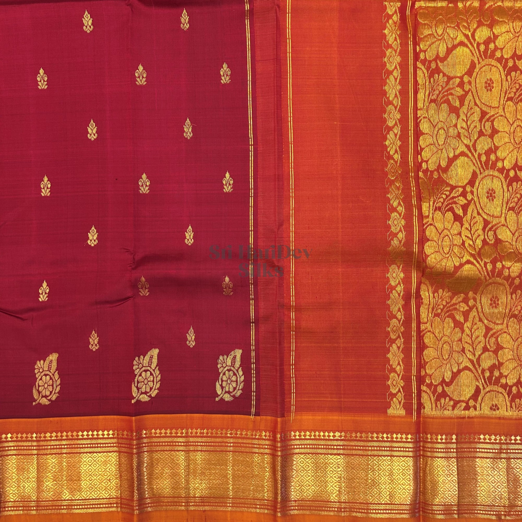 SHS8773 Kanchipuram OneSide Border Saree