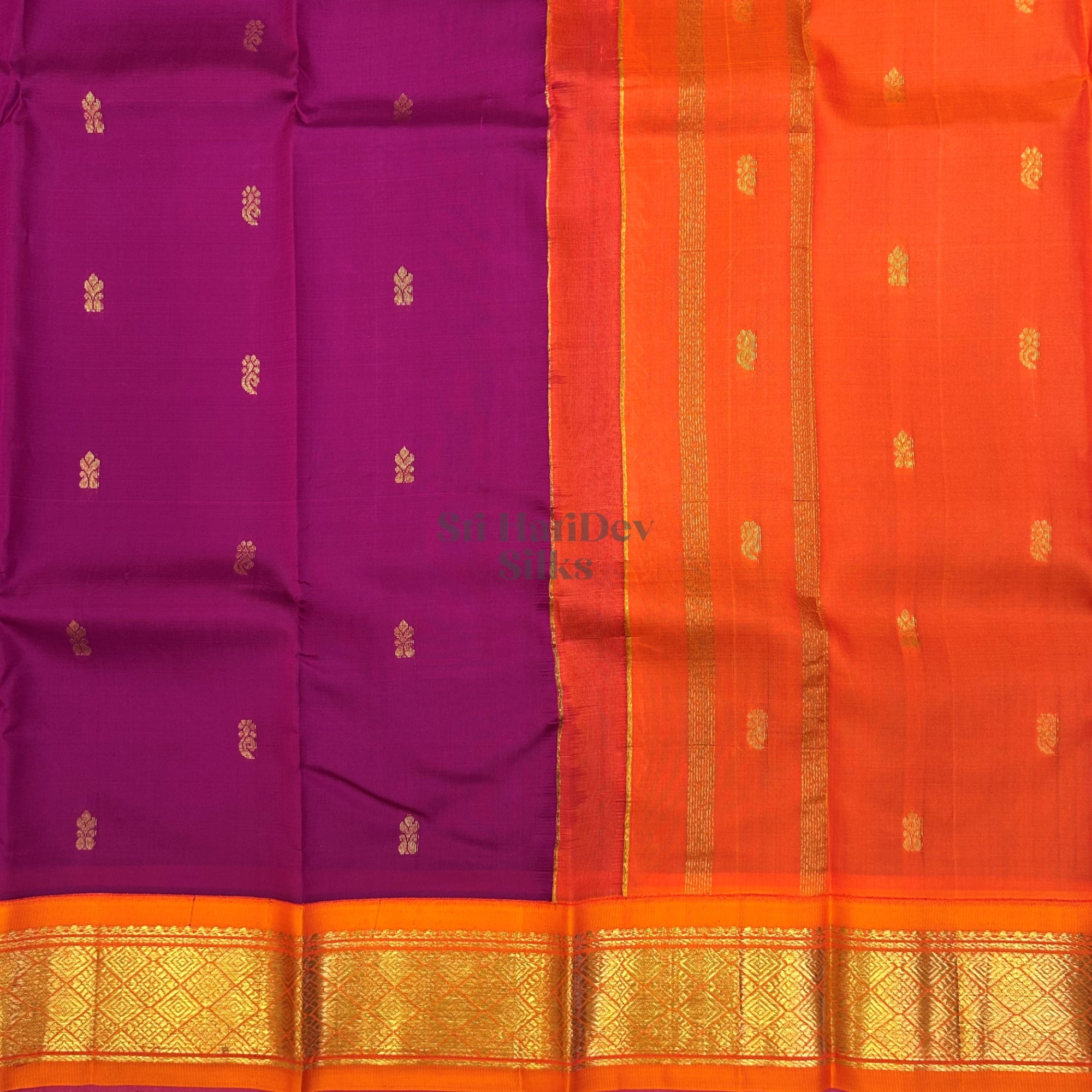 SHS8776 Kanchipuram OneSide Border Saree