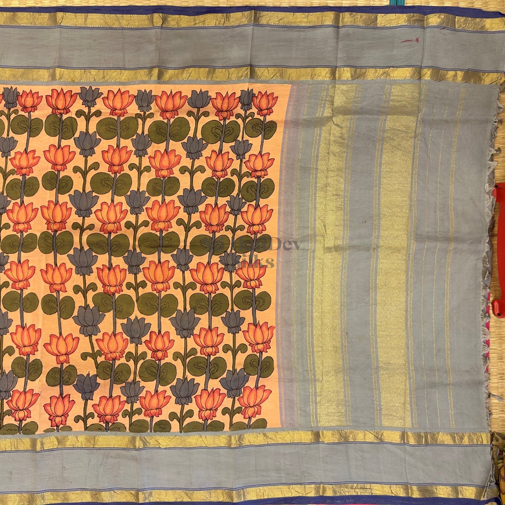 SHS9052 Kanchipuram Handpainted kalamkari Silk Saree