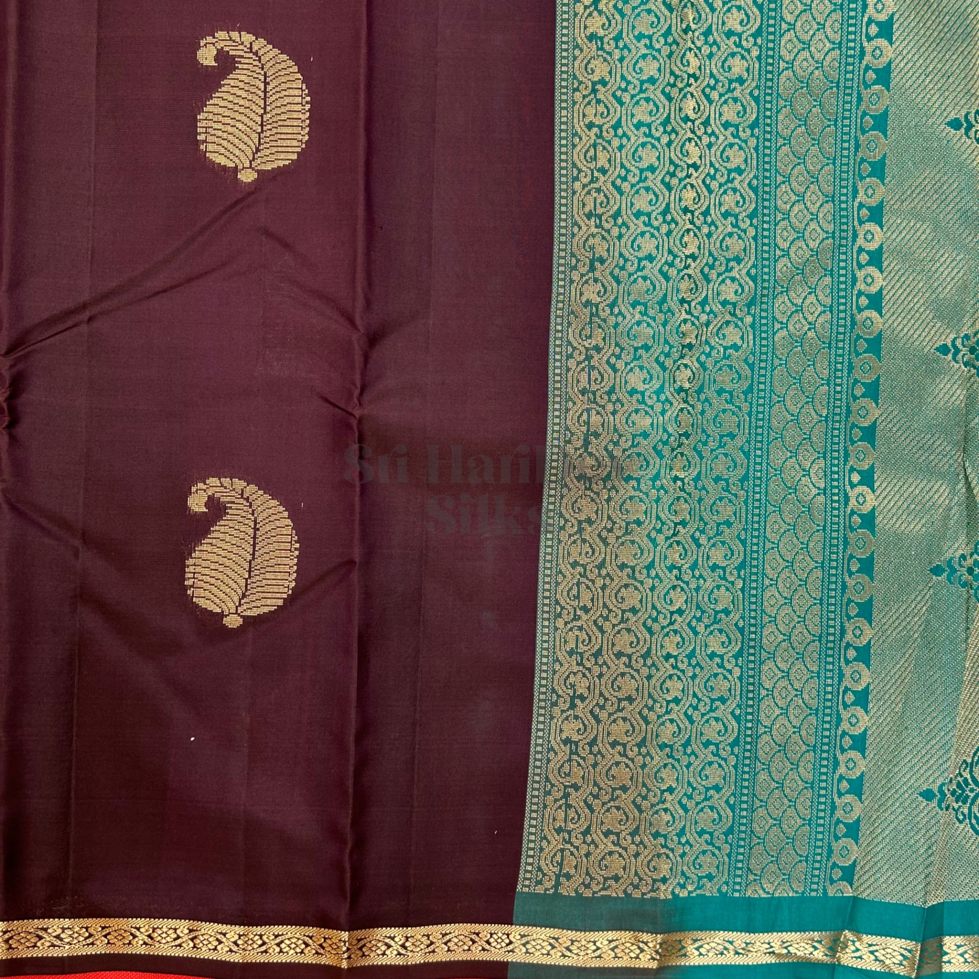 SHS7193 Kanchipuram Pure Handloom Silk Sari