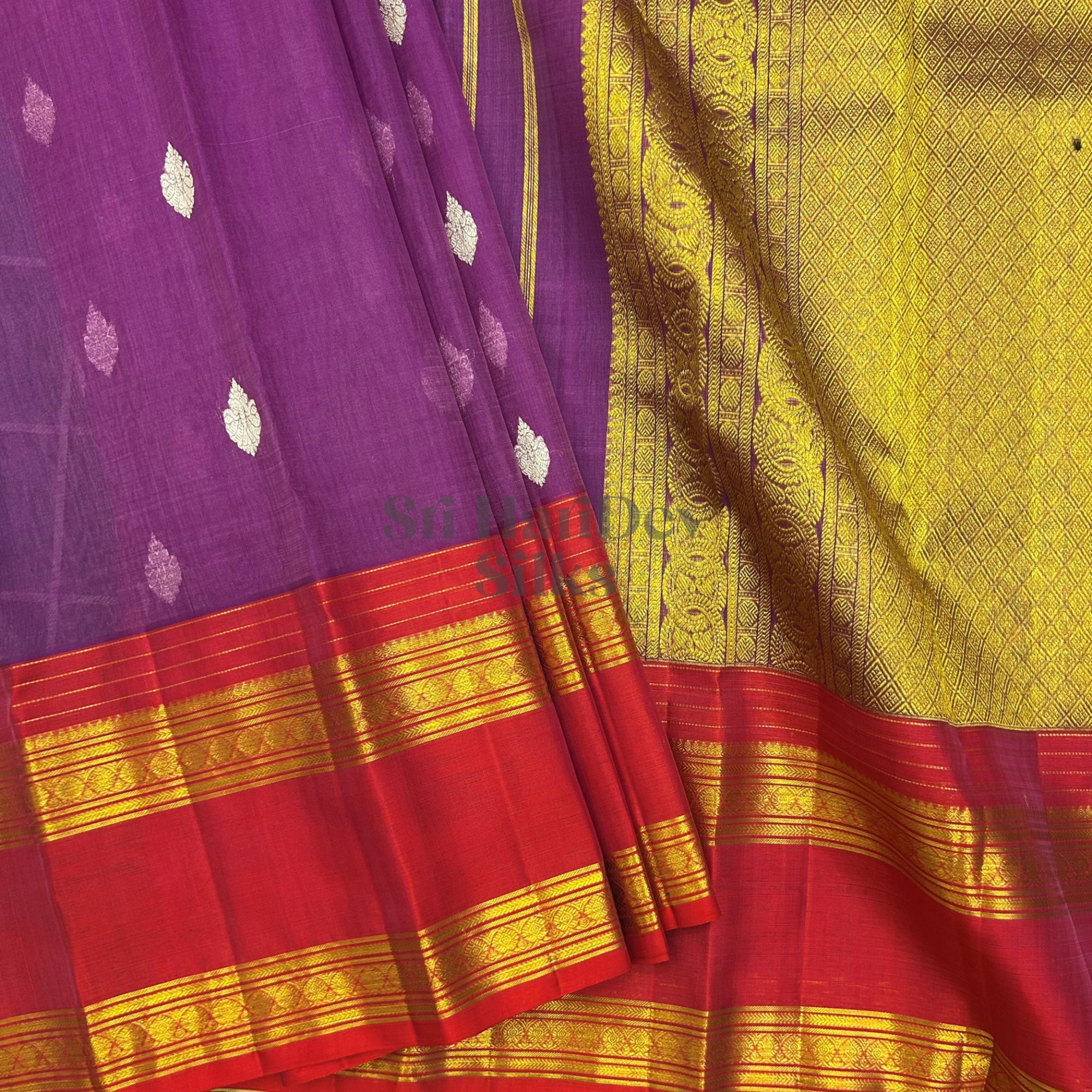 SHS8779 Kanchipuram Handloom Organza Silk Saree