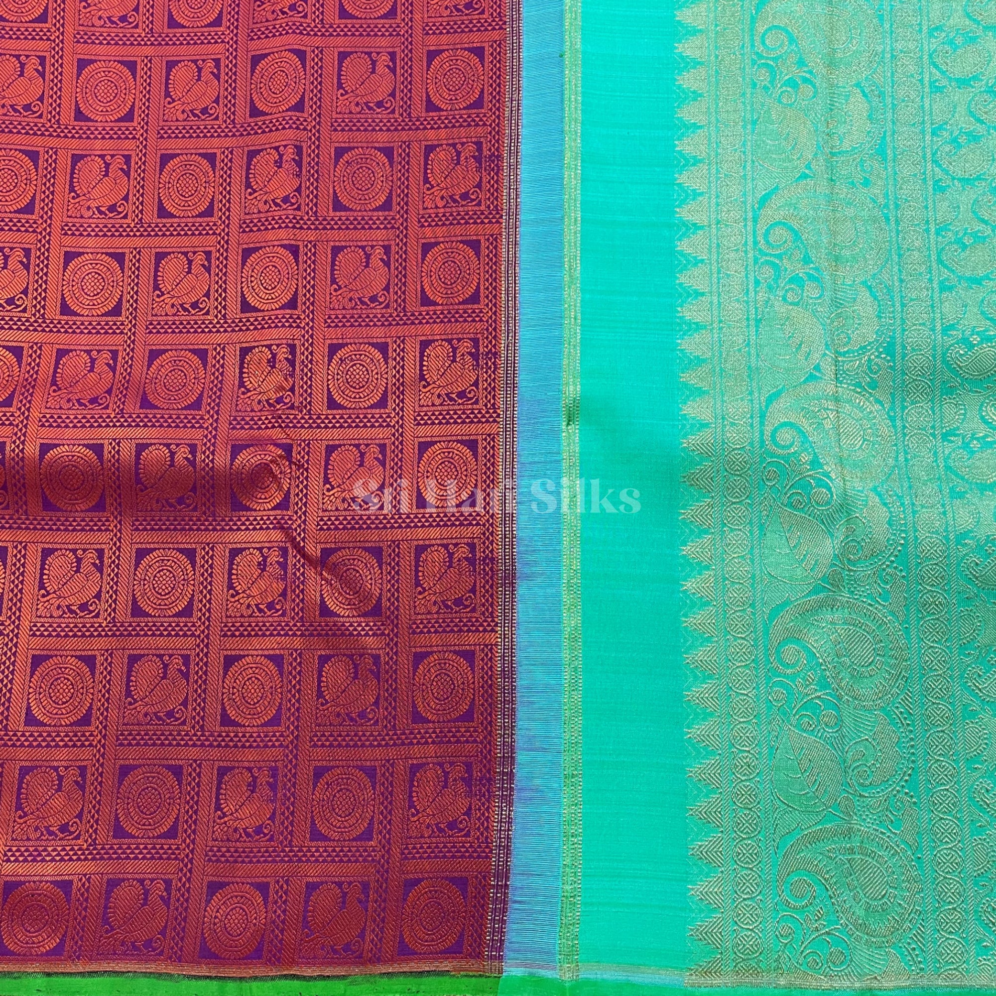 SHS1375 Kanchipuram pure handloom Silk Sari