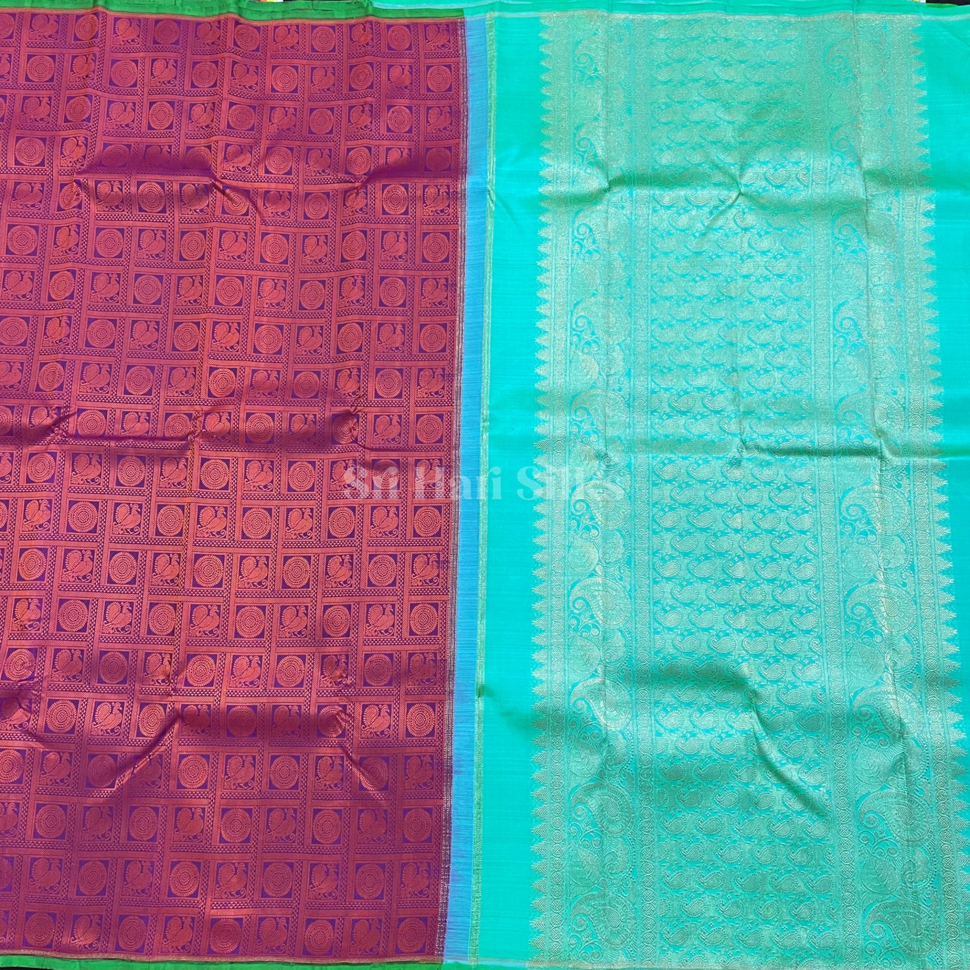 SHS1375 Kanchipuram pure handloom Silk Sari